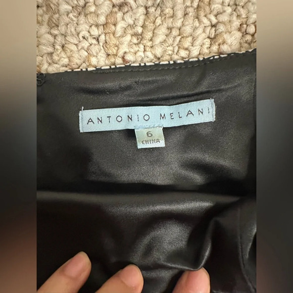 ANTONIO MELANI Pink Floral Pencil Skirt with Black Lace size 6 - Picture 5 of 7